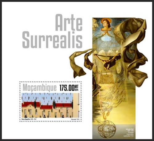 Poštová známka Mozambik 2014 Umenie, surrealismus Mi# Block 928 Kat 10€