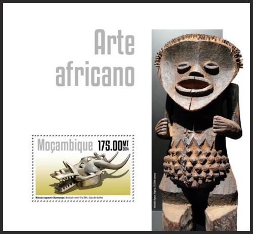 Poštová známka Mozambik 2014 Africké umenie Mi# Block 932 Kat 10€ 