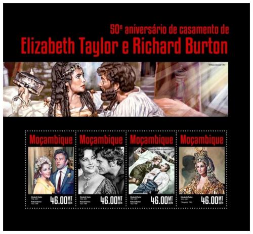 Poštové známky Mozambik 2014 Elizabeth Taylor a R. Burton Mi# 7505-08 Kat 10€