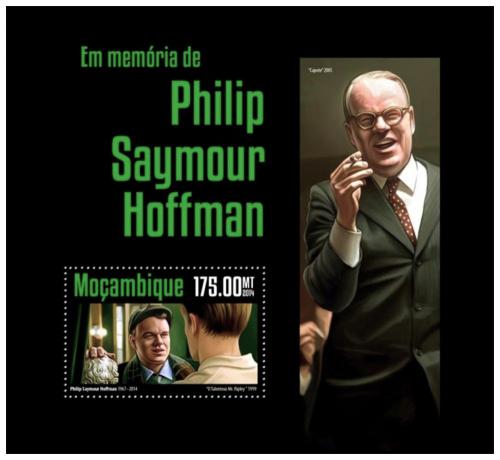 Poštová známka Mozambik 2014 Philip Seymour Hoffman, herec Mi# Block 945 Kat 10€