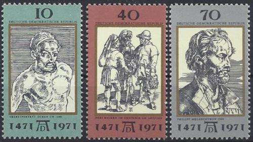 Potov znmky DDR 1971 Umenie, Albrecht Drer Mi# 1672-74