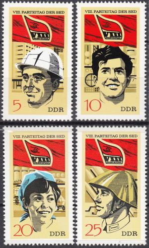 Potov znmky DDR 1971 Socialistick strana SED Mi# 1675-78