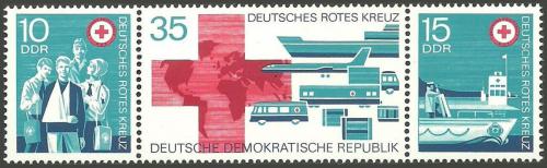 Potovn znmky DDR 1972 erven k Mi# 1789-91