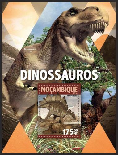 Poštová známka Mozambik 2016 Dinosaury Mi# Block 1113 Kat 10€ 