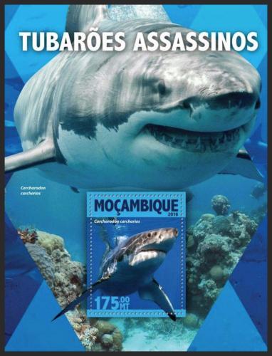 Poštová známka Mozambik 2016 Žraloky Mi# Block 1115 Kat 10€
