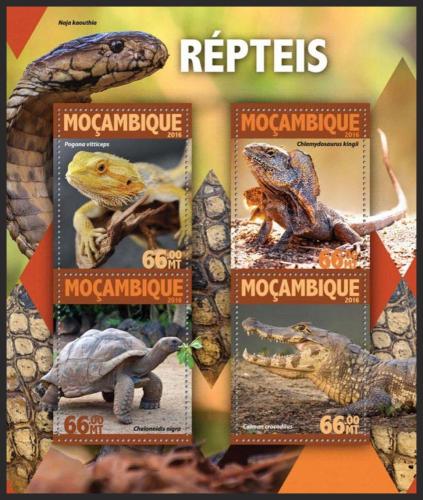 Poštové známky Mozambik 2016 Obojživelníky a plazy Mi# 8384-87 Kat 15€