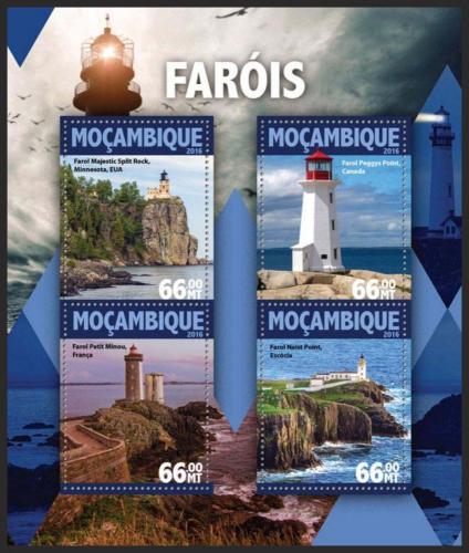 Poštové známky Mozambik 2016 Majáky Mi# 8419-22 Kat 15€
