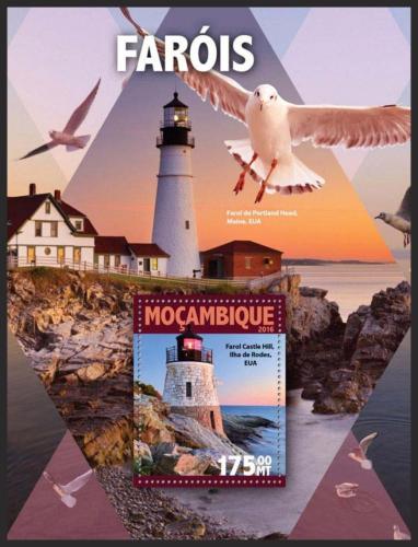 Poštová známka Mozambik 2016 Majáky Mi# Block 1124 Kat 10€