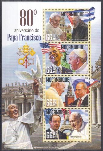 Poštové známky Mozambik 2016 Papež František Mi# 8544-47 Kat 15€