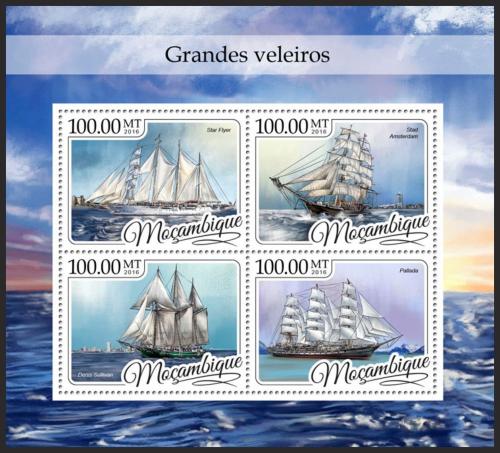 Poštové známky Mozambik 2016 Plachetnice Mi# 8799-8802 Kat 22€