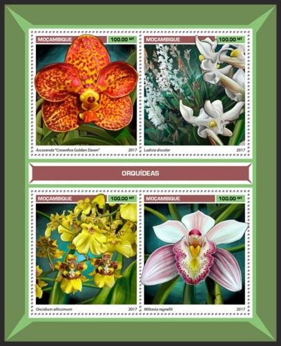 Poštové známky Mozambik 2017 Orchideje Mi# 9044-47 Kat 22€