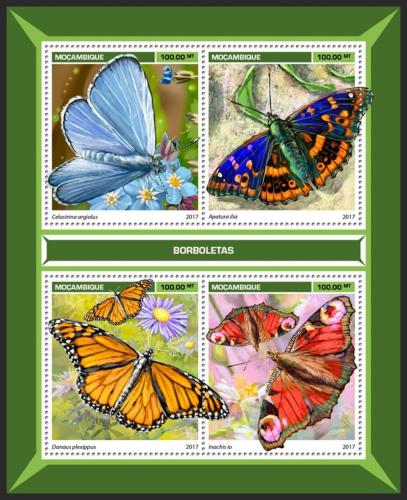 Poštové známky Mozambik 2017 Motýle Mi# 9054-57 Kat 22€