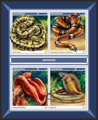 Poštové známky Mozambik 2017 Hady Mi# 9064-67 Kat 22€
