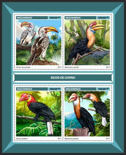 Poštové známky Mozambik 2017 Zoborožci Mi# 9079-82 Kat 22€