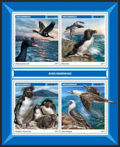 Poštové známky Mozambik 2017 Moøští ptáci Mi# 9084-87 Kat 22€