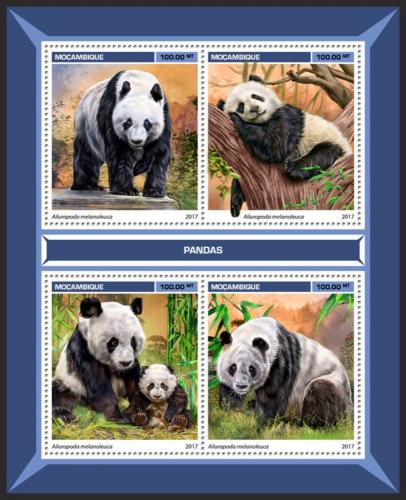 Poštovní známky Mosambik 2017 Pandy Mi# 9094-97 Kat 22€