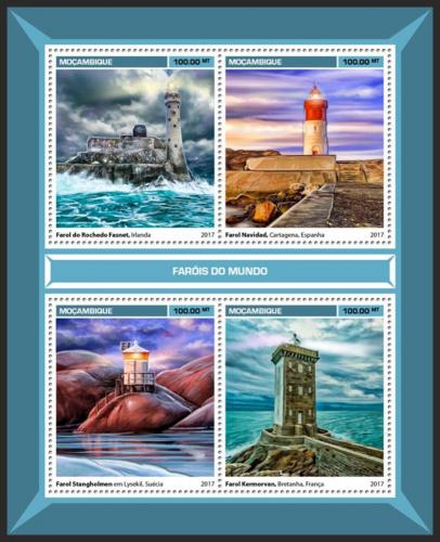 Poštové známky Mozambik 2017 Majáky Mi# 9109-12 Kat 22€