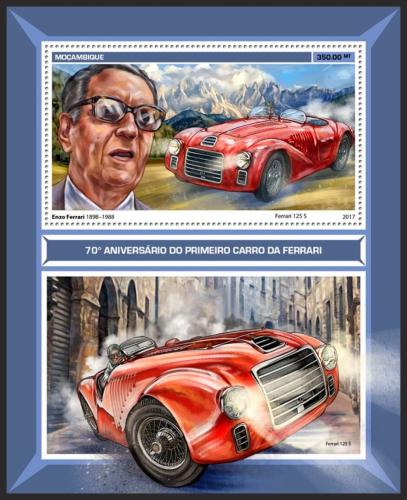 Poštová známka Mozambik 2017 Ferrari Mi# Block 1264 Kat 20€