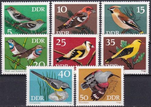 Poštové známky DDR 1973 Vtáci Mi# 1834-41