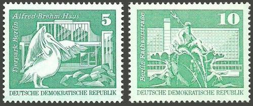 Poštové známky DDR 1973 Výstavba v DDR Mi# 1842-43