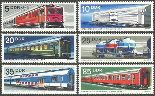 Poštové známky DDR 1973 Železnice Mi# 1844-49