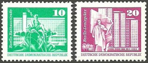 Poštové známky DDR 1973 Výstavba v DDR Mi# 1868-69