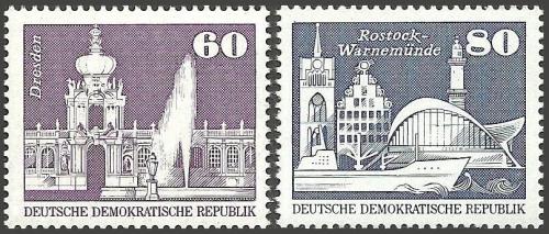 Potov znmky DDR 1974 Vstavba v DDR Mi# 1919-20