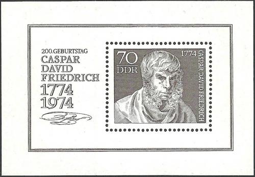 Poštovní známka DDR 1974 Umìní, Caspar David Friedrich Mi# Block 40