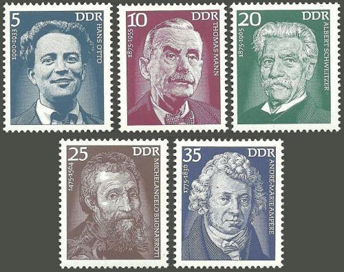Poštovní známky DDR 1975 Osobnosti Mi# 2025-29