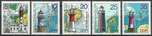 Poštovní známky DDR 1975 Majáky Mi# 2045-49