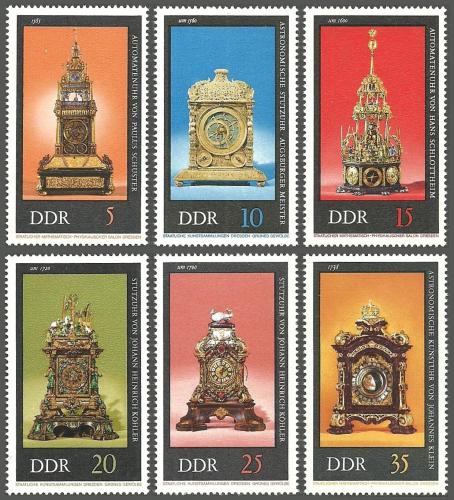 Poštovní známky DDR 1975 Staré hodiny Mi# 2055-60