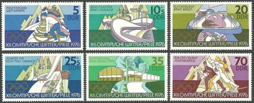 Poštovní známky DDR 1975 ZOH Innsbruck Mi# 2099-2104