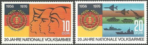 Potov znmky DDR 1976 udov armda, 20. vroie Mi# 2116-17