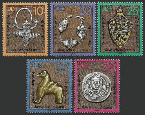 Poštové známky DDR 1978 Archeologické nálezy Mi# 2303-07