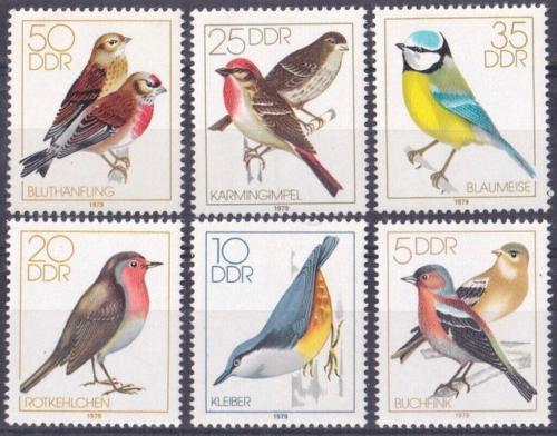 Poštové známky DDR 1979 Vtáci Mi# 2388-93
