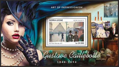 Potov znmka Sierra Leone 2015 Umenie, Gustave Caillebotte Mi# Block 825 Kat 11