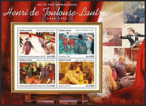 Poštové známky Sierra Leone 2015 Umenie, Toulouse-Lautrec Mi# 6472-75 Kat 11€