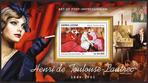 Poštová známka Sierra Leone 2015 Umenie, Toulouse-Lautrec Mi# Block 830 Kat 11€