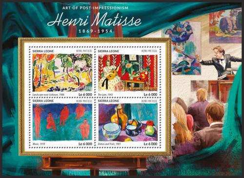 Potov znmky Sierra Leone 2015 Umenie, Henri Matisse Mi# 6488-91 Kat 11 - zvi obrzok