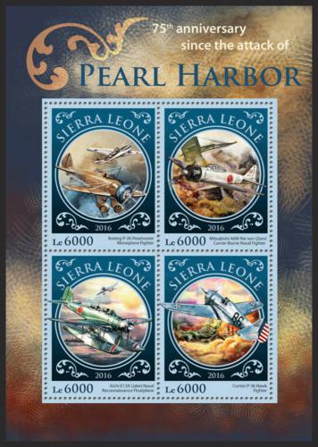 Potov znmky Sierra Leone 2016 tok na Pearl Harbor Mi# 6968-71 Kat 11 - zvi obrzok