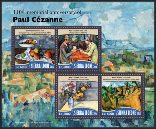 Potov znmky Sierra Leone 2016 Umenie, Paul Czanne Mi# 7438-41 Kat 11  - zvi obrzok