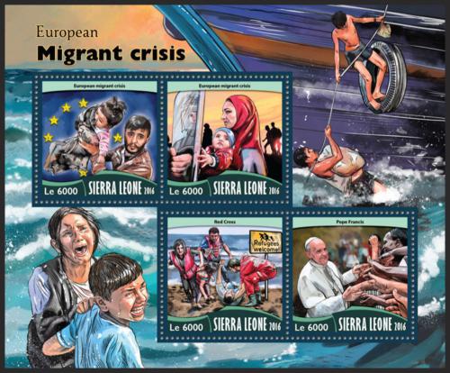 Potov znmky Sierra Leone 2016 Migran krize v Evrop Mi# 7468-71 Kat 11
