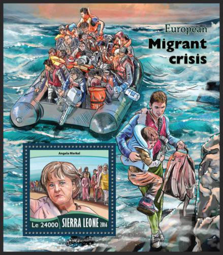 Potov znmka Sierra Leone 2016 Migran krize v Evrop Mi# Block 1026 Kat 11