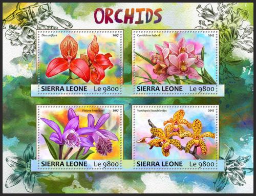 Potov znmky Sierra Leone 2017 Orchideje Mi# 8240-43 Kat 11 