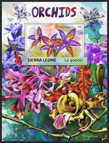 Potov znmka Sierra Leone 2017 Orchideje Mi# Block 1177 Kat 11