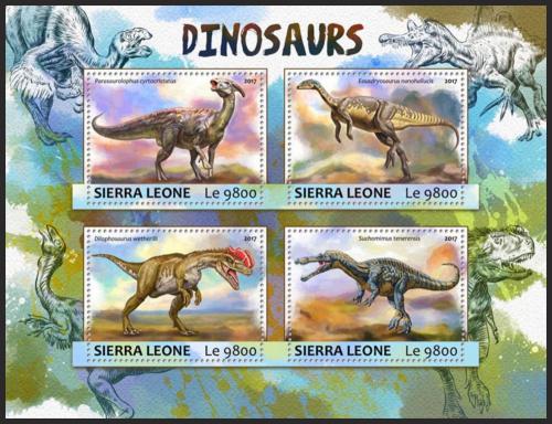 Potov znmky Sierra Leone 2017 Dinosaury Mi# 8255-58 Kat 11