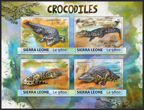 Potovn znmky Sierra Leone 2017 Krokodli Mi# 8265-68 Kat 11 - zvi obrzok