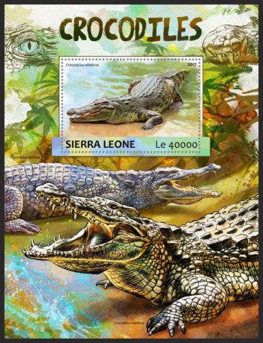 Potov znmka Sierra Leone 2017 Krokodly Mi# Block 1182 Kat 11