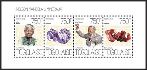 Poštové známky Togo 2013 Minerály a Nelson Mandela Mi# 5176-79 Kat 12€