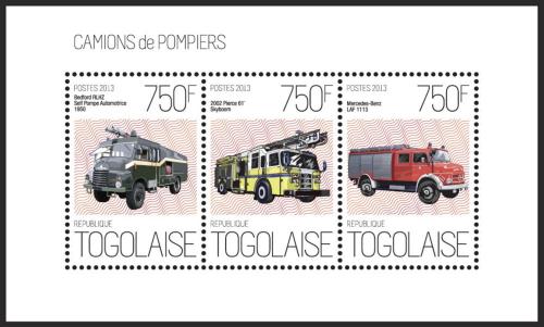 Poštové známky Togo 2013 Hasièská autá Mi# 5181-83 Kat 9€